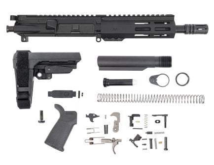 PSA 7.5" Pistol-Length 5.56 NATO 1/7 Nitride 6" Lightweight Hex M-Lok MOE EPT SBA3 Pistol Kit