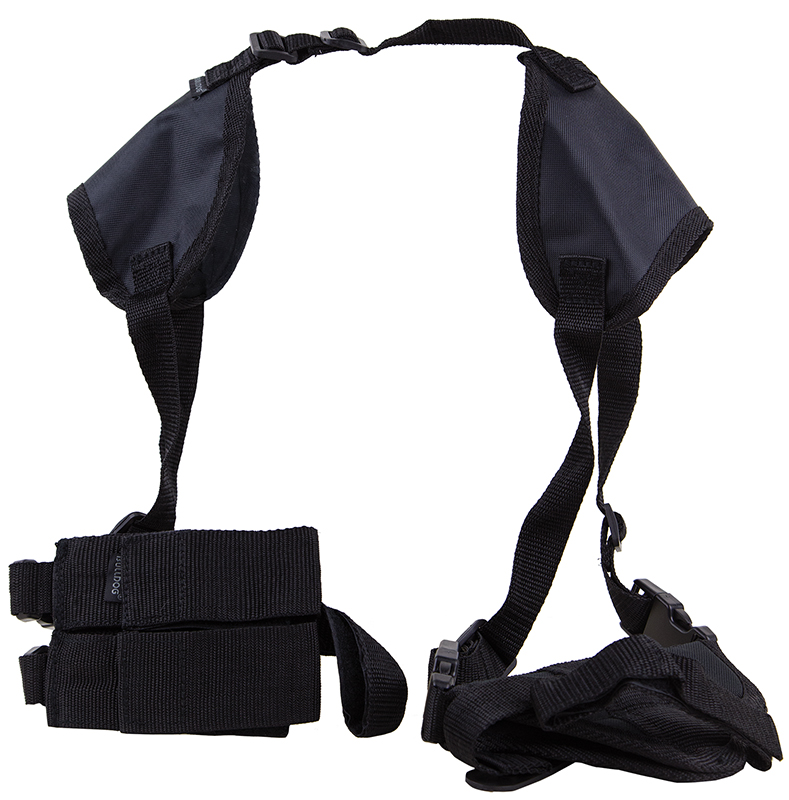 Bulldog Cases Deluxe Shoulder 15 Horizontal Harness w/ Holster and Ammo Pouch, Nylon Black - WSHD15