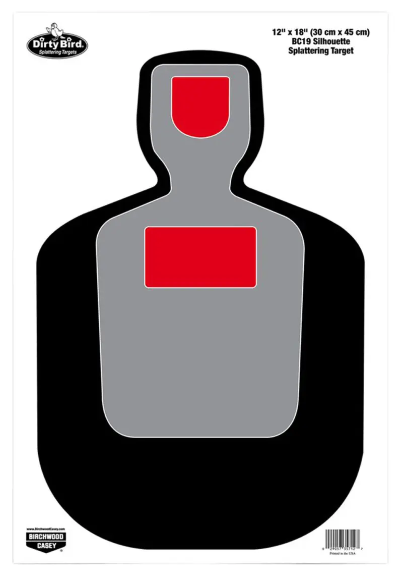 Birchwood Casey 35717 Dirty Bird Silhouette Tagboard Hanging Pistol 12" x 18" Multi-Color 8 Per Pkg
