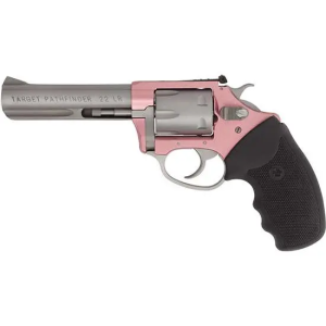 Charter Arms 52232 Pathfinder Lite  22 LR 6 Round 4.20 Stainless Pink Aluminum Black Rubber Grip