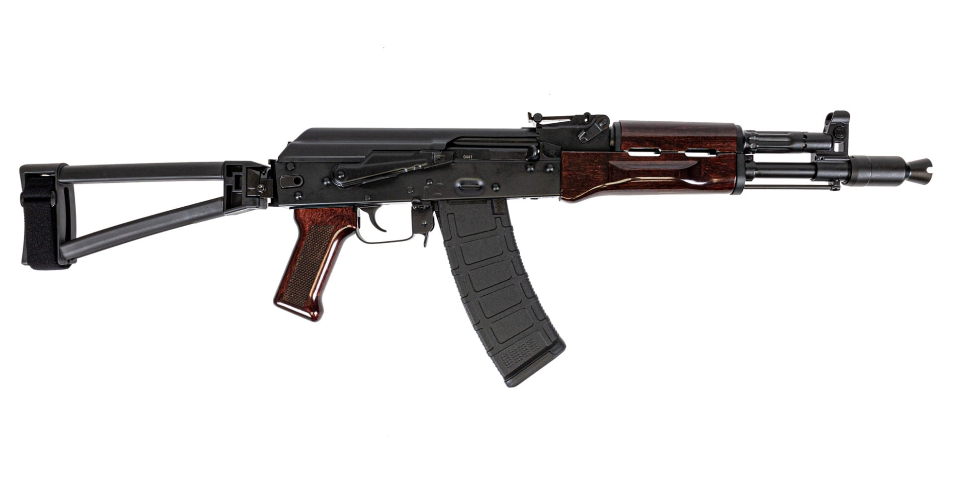PSA AK-105 Side Folding Pistol w/ Triangle Brace, Toolcraft Bolt, Trunnion, and Carrier, Plum Gloss