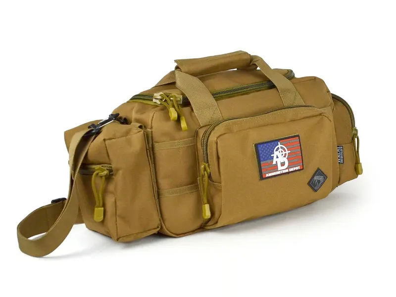Rattlesnake Tactical RTAC Range Bag w/ Velcro Pistol Retention System  Medium (Tan/FDE)