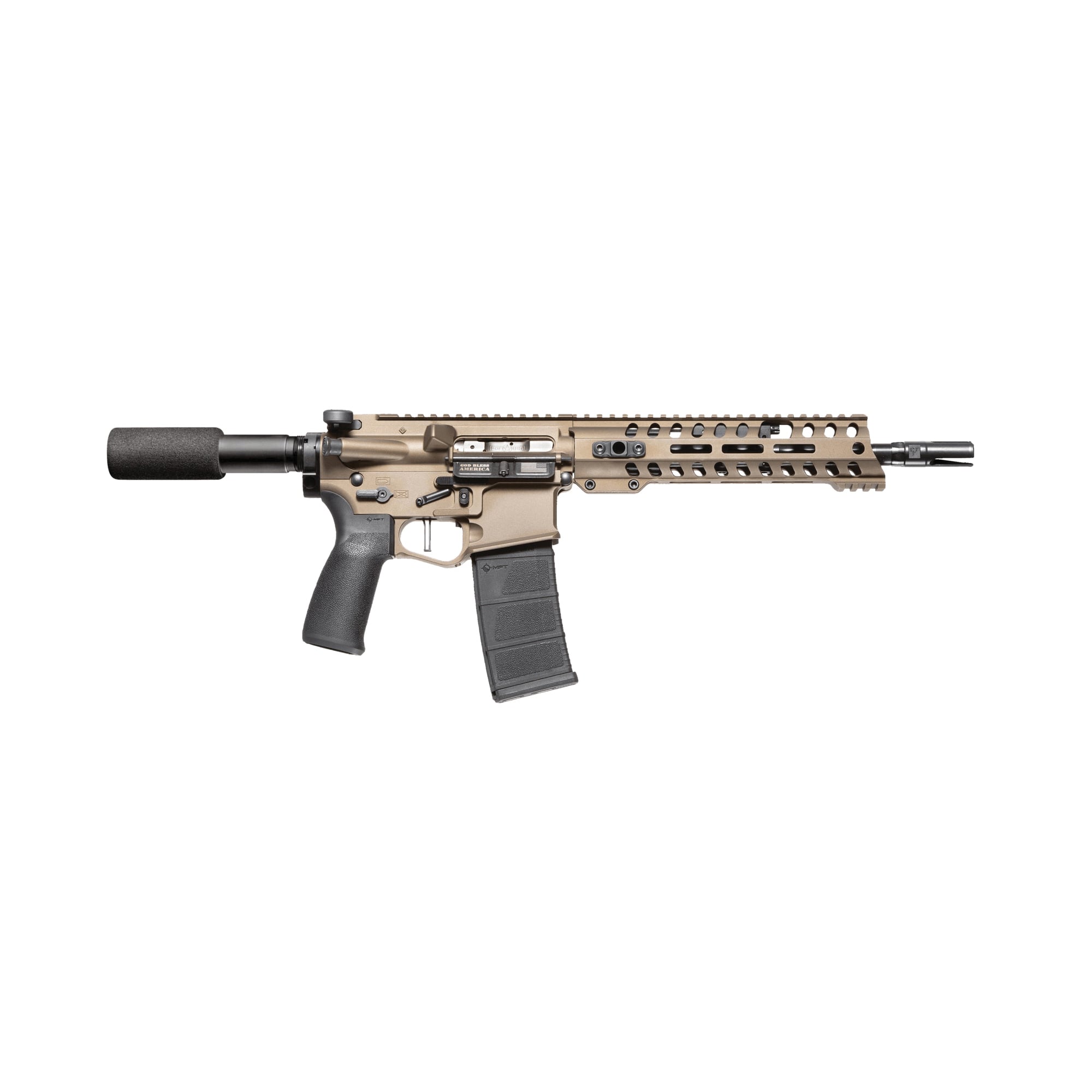 Patriot Ordnance Factory 01797 Renegade + Direct Impingement 300 Blackout 30+1 10.50″ Black Nitride Aluminum Barrel, 9″ M-LOK Handguards, Burnt Bronze Aluminum Buffer Tube, Black Polymer Grips - No Credit Card Fees - Low, flat rate shipping
