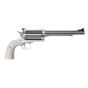 MAGNUM RESEARCH BFR 30-30 Win 7.5" 6rd Revolver w/ Scope Mount - Stainless / White Poly Bisley Grips