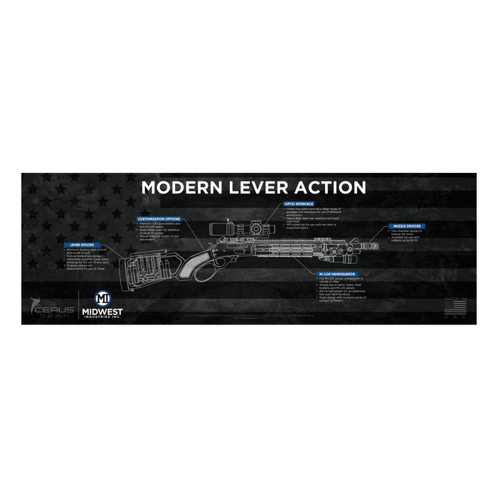 Midwest Industries Lever Action 36" x 12" x 0.13" Gun Mat, Black