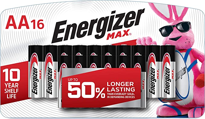 Energizer AA Max 1.5V Alkaline Batteries, 16/Pack - E91LP-16
