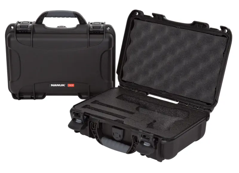 Nanuk 909CLASG1 909 Classic Gun Case Waterproof Airline Approved Black Polyethylene w/ Closed-Cell Foam 11.44" L x 7" W x 3.68" H Interior Dimensions