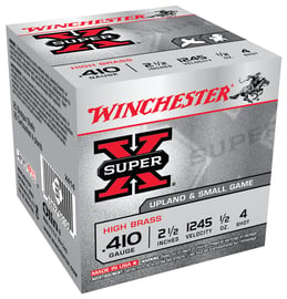 Winchester 410 2.5" Max 1/2oz #4 Super-X Ammunition 25rds - X414