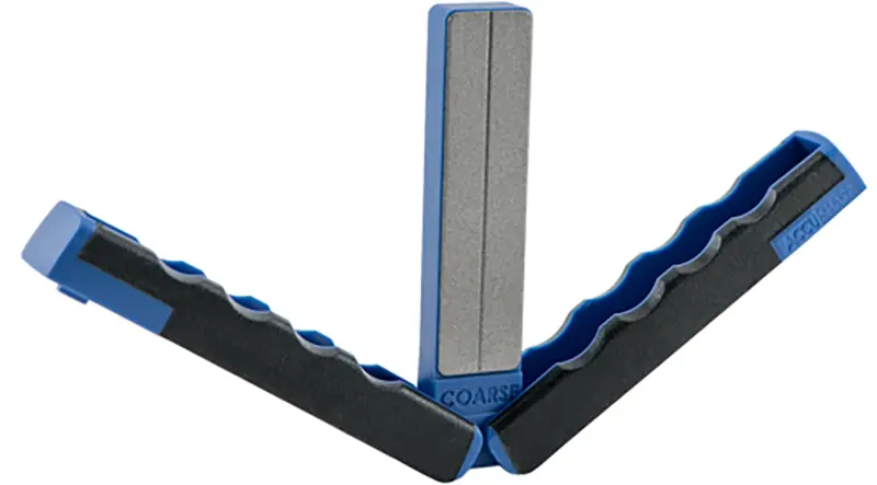 AccuSharp 051C Paddle Sharpener Folding Diamond Sharpener Black/Blue Overmolded Rubber Handle