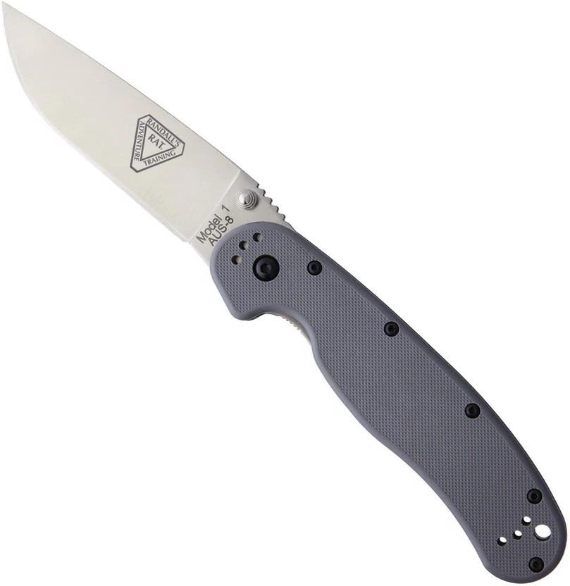 Ontario Knife Company RAT I Folding Knife, Gray/Satin