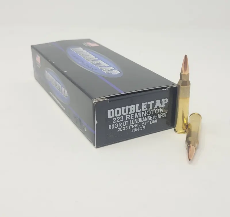 DoubleTap 223 Rem Ammunition 223R80HP 80 Grain Hollow Point Boat Tail 20 Rounds