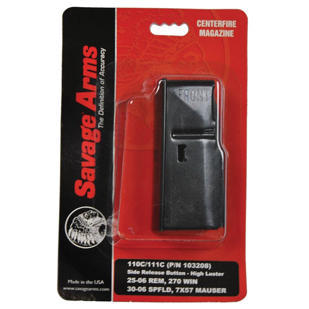 Savage Arms 4 Round .270 Win/.25-06 Rem/.30-06 Spfld 10FC/11FC Short Action Detachable Magazine, Matte Blue - 55117