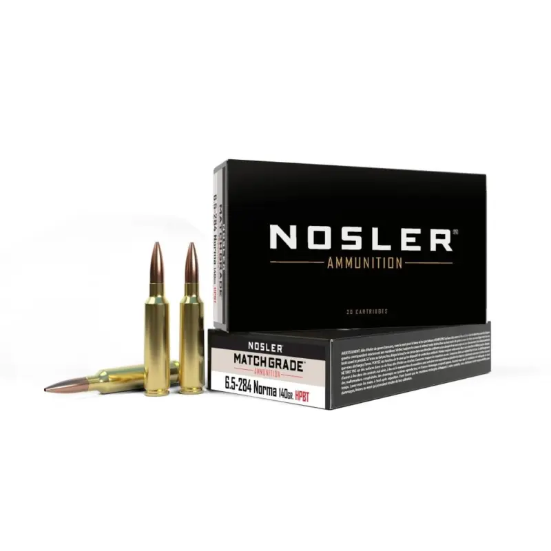 Nosler Match Grade Rifle Ammunition 6.5x284 Norma 140 gr HPBT 2750 fps 20/ct