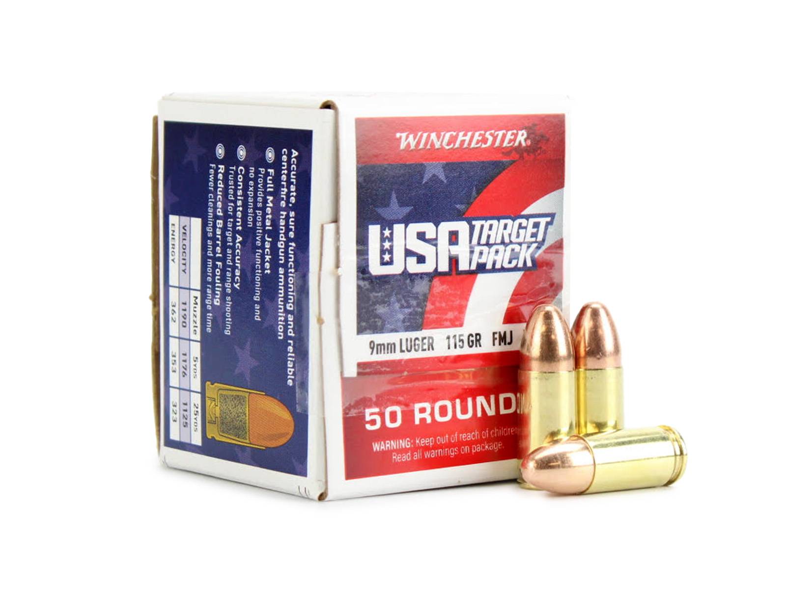 Winchester USA Target Pack 9mm 115 Gr FMJ (Box)