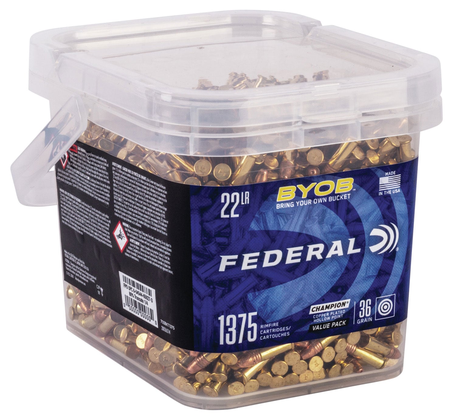 Federal BYOB 36 gr Copper-Plated Hollow Point .22lr Ammo, 1375rd - 750BKT1375