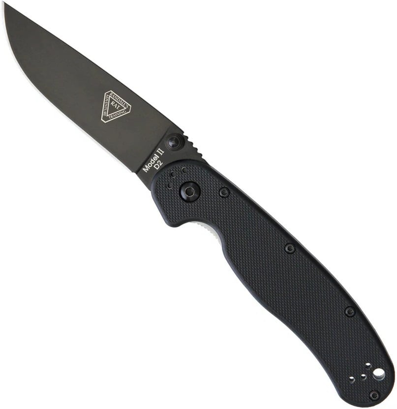 Ontario Knife Company RAT II Folding Knife, Black/Satin