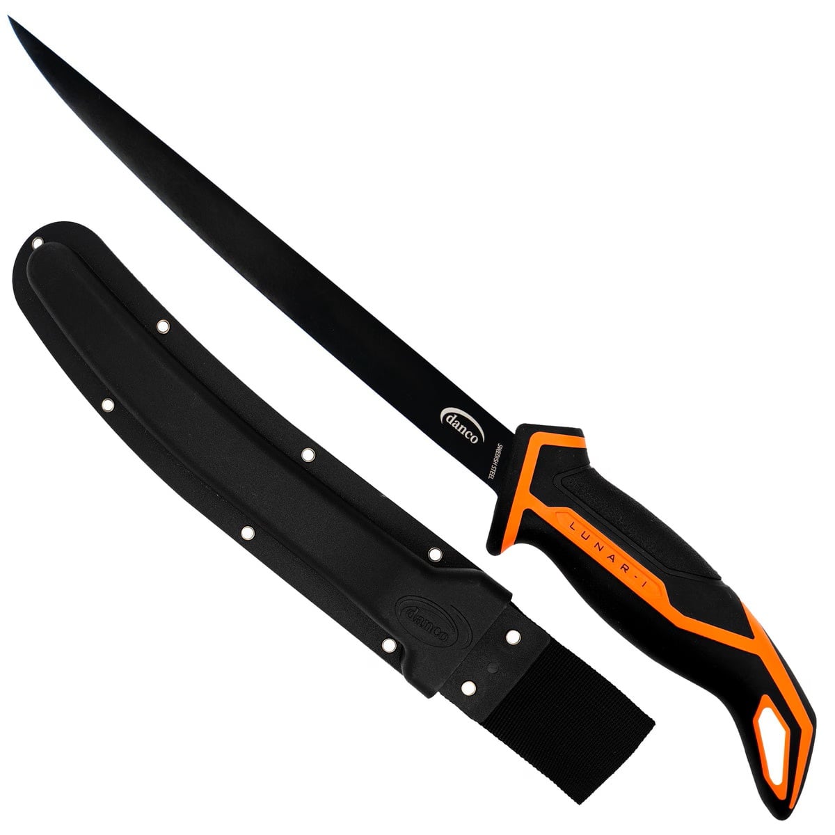 Danco Lunar-1 Micro Flex 9" Fillet Knife, Black/Orange - LNR-9FK