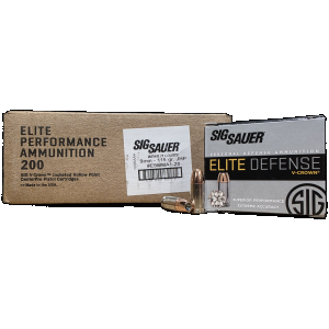 Sig Sauer Elite Defense V-Crown 9mm, 115gr JHP, 200rd Case