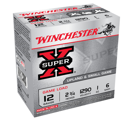 Winchester 12ga 2.75" 1oz #6 Super-X Game Load Shotshell Ammunition 25rds - XU126