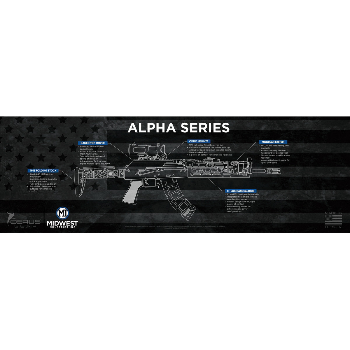 Midwest Industries Alpha 36" x 12" x 0.13" Gun Mat, Black