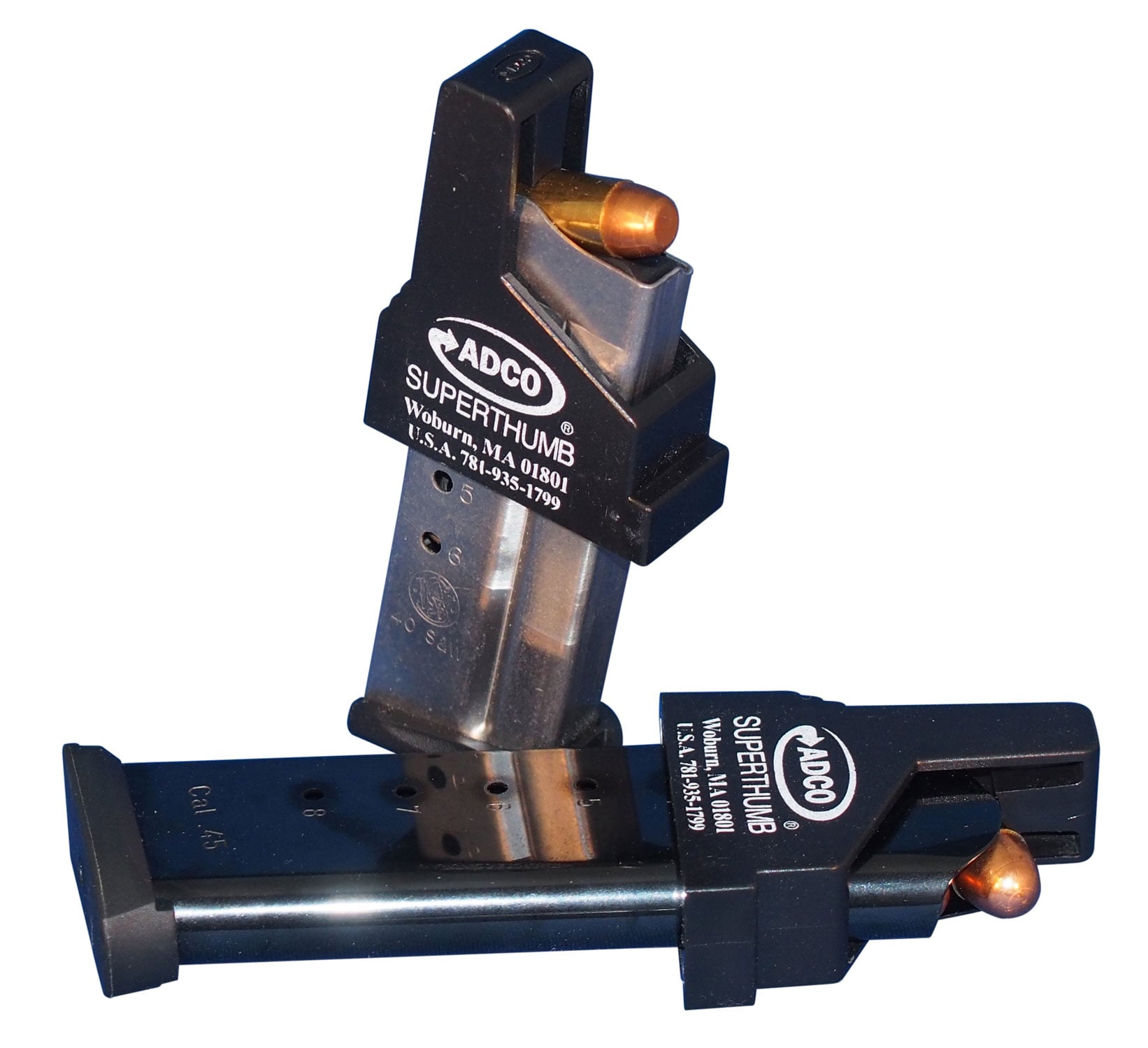 ADCO Super Thumb Single Stack 9mm/.40 S&W/.45 ACP Polymer Magazine Loader, Black - ST3