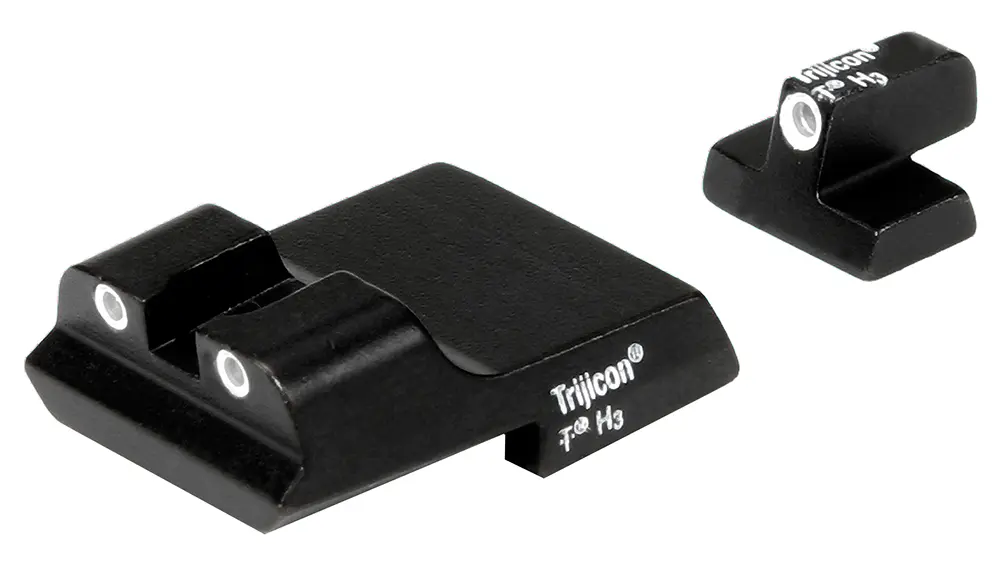 Trijicon 600437 Bright Tough Night Sights Green/Tritium White Outline Front Sight-Green/Tritium White Outline Rear Sight Smith Wesson 1911