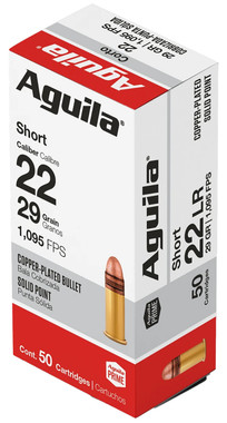 Aguila Super Extra Rimfire 22 Short 29 Grain Copper Plated Solid Point