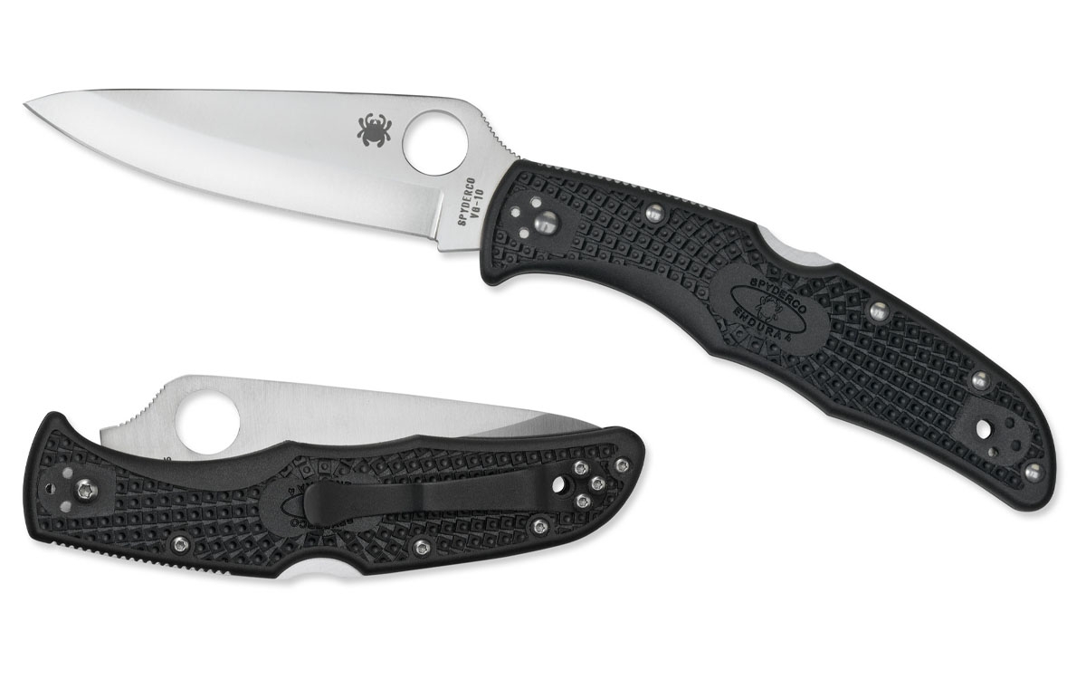 Spyderco Endura 4 Drop Point Lightweight Folding Knife, 3.75" - C10PBK