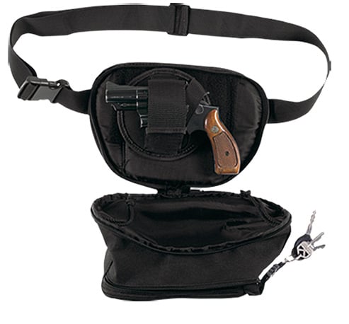 Bulldog Cases Medium Ambidextrous Hand Outside-The-Waistband Fanny Pack Holster, Black - BD860