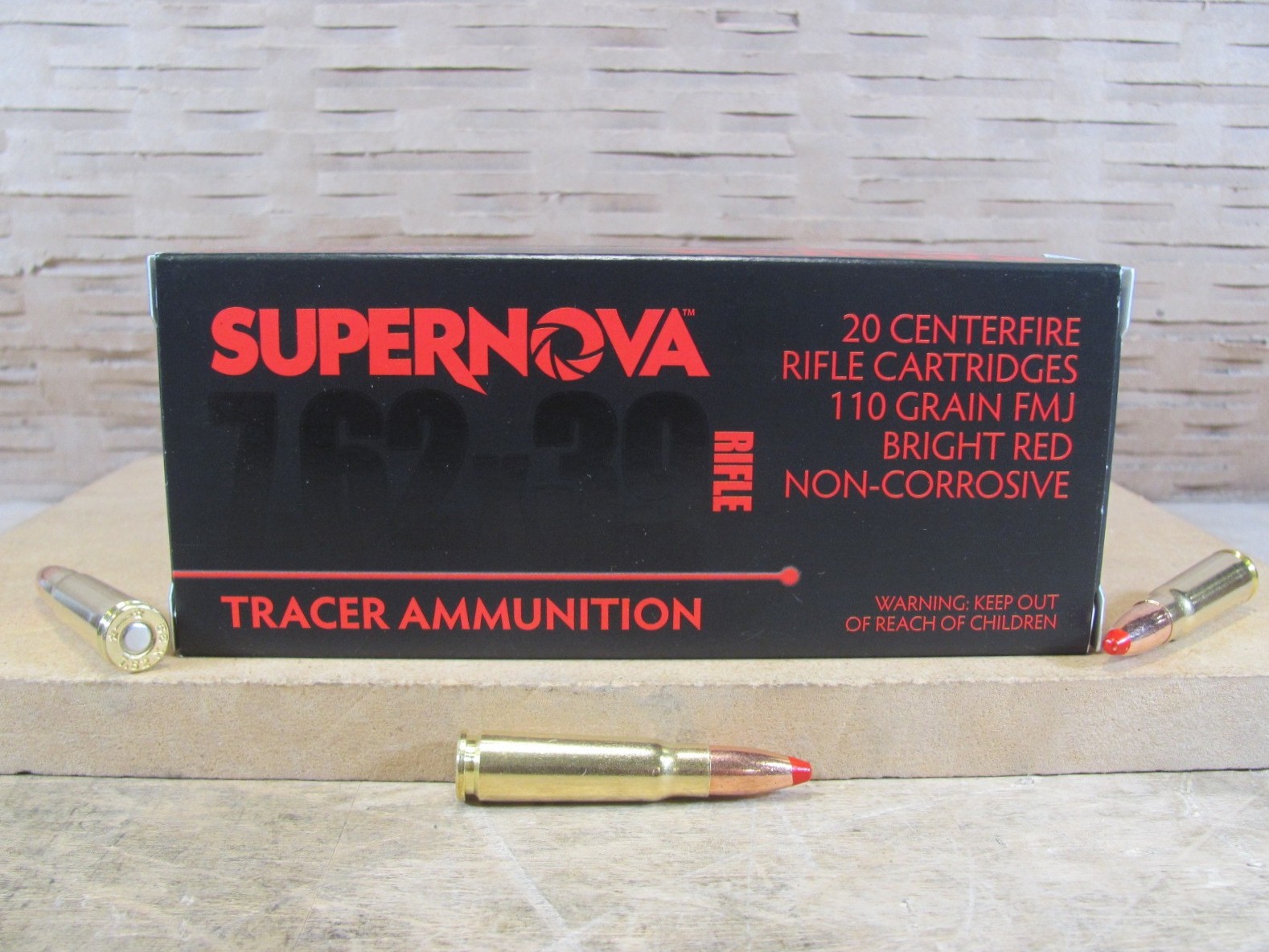 20 Round Box – 7.62×39 Supernova 110 Grain FMJ RED Tracer Piney Mountain Ammo