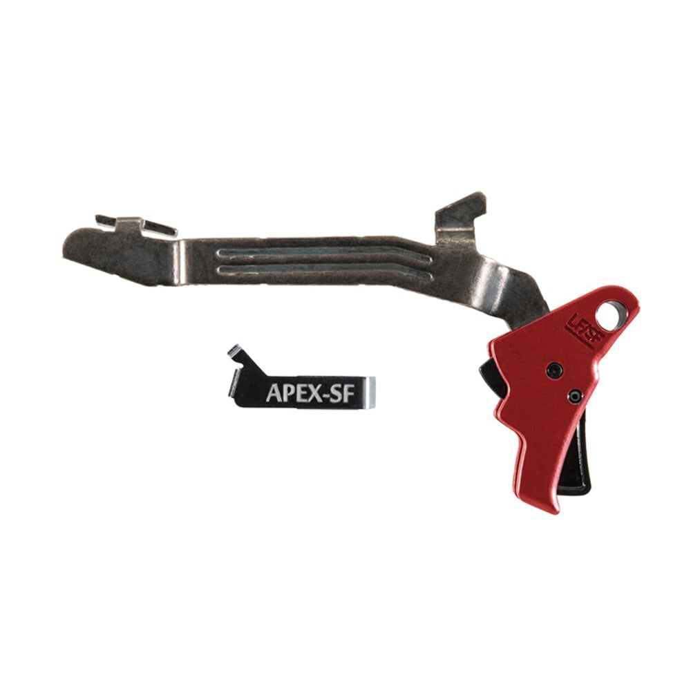 Apex Tactical Drop-in Action Enhancement Trigger Kit for Glock G43, G43X, G48 Slim Frame Model Pistols, Black/Red - 102157