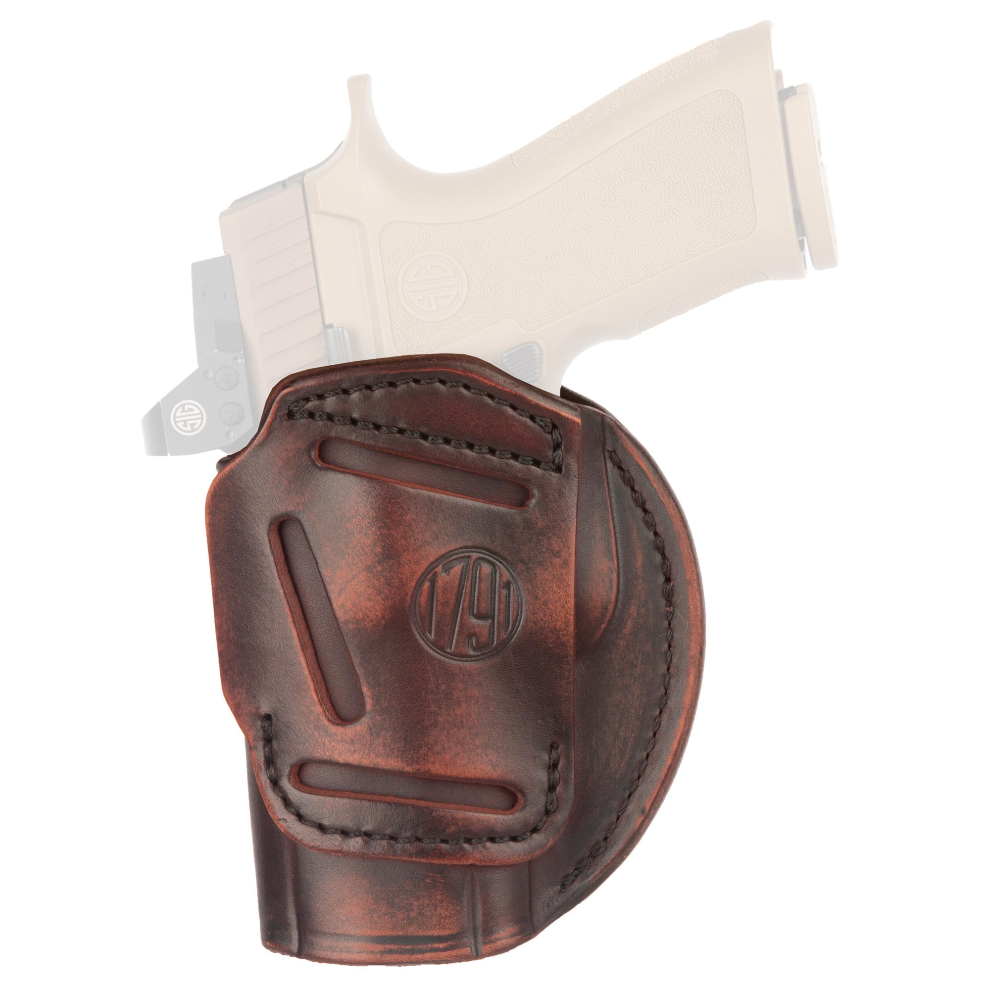 1791 4 Way Right Hand IWB/OWB Holster, Size 6 Brown Leather  - 4WH6VTGR