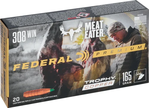 FEDERAL PREMIUM 308 WIN 165GR - TROPHY COPPER 20RD 10BX/CS