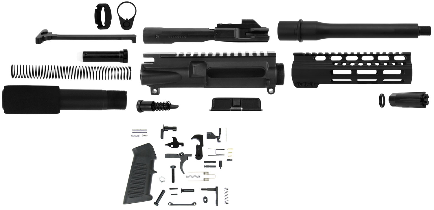 Tacfire Build Kit w/ LPK 7.5" Nitride Black Barrel for AR-15 9mm Complete Pistol - SSPK9MMLPK7