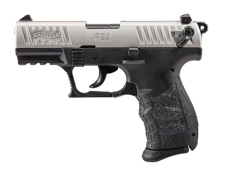 Walther P22Q 22LR Pistol Nickel/Black 10-Round