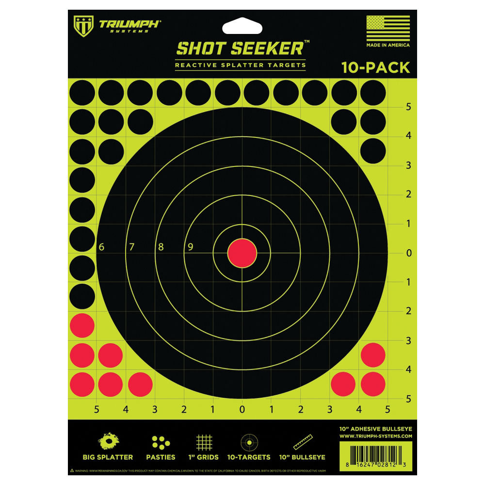 Triumph Systems Shot Seeker Adhesive Splatter Target, Black/Red/Yellow