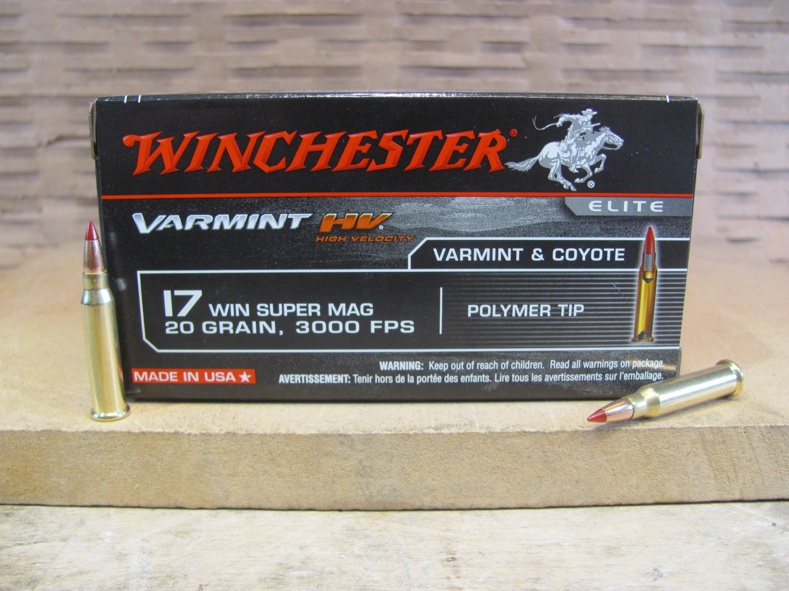 50 Round Box – 17 WSM 20 Grain 3000 FPS Winchester Varmint HV Plastic Tip Ammo – S17W20
