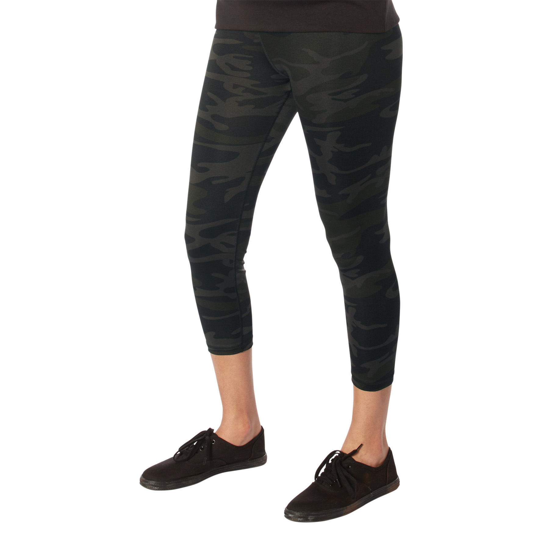 Rothco Womens Essential Leggings - Midnight Black Camo, X-Large