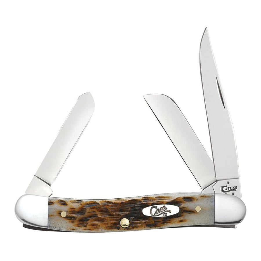 Case Medium Stockman Folding Knife Clip Point/Sheeps/Spey, Amber
