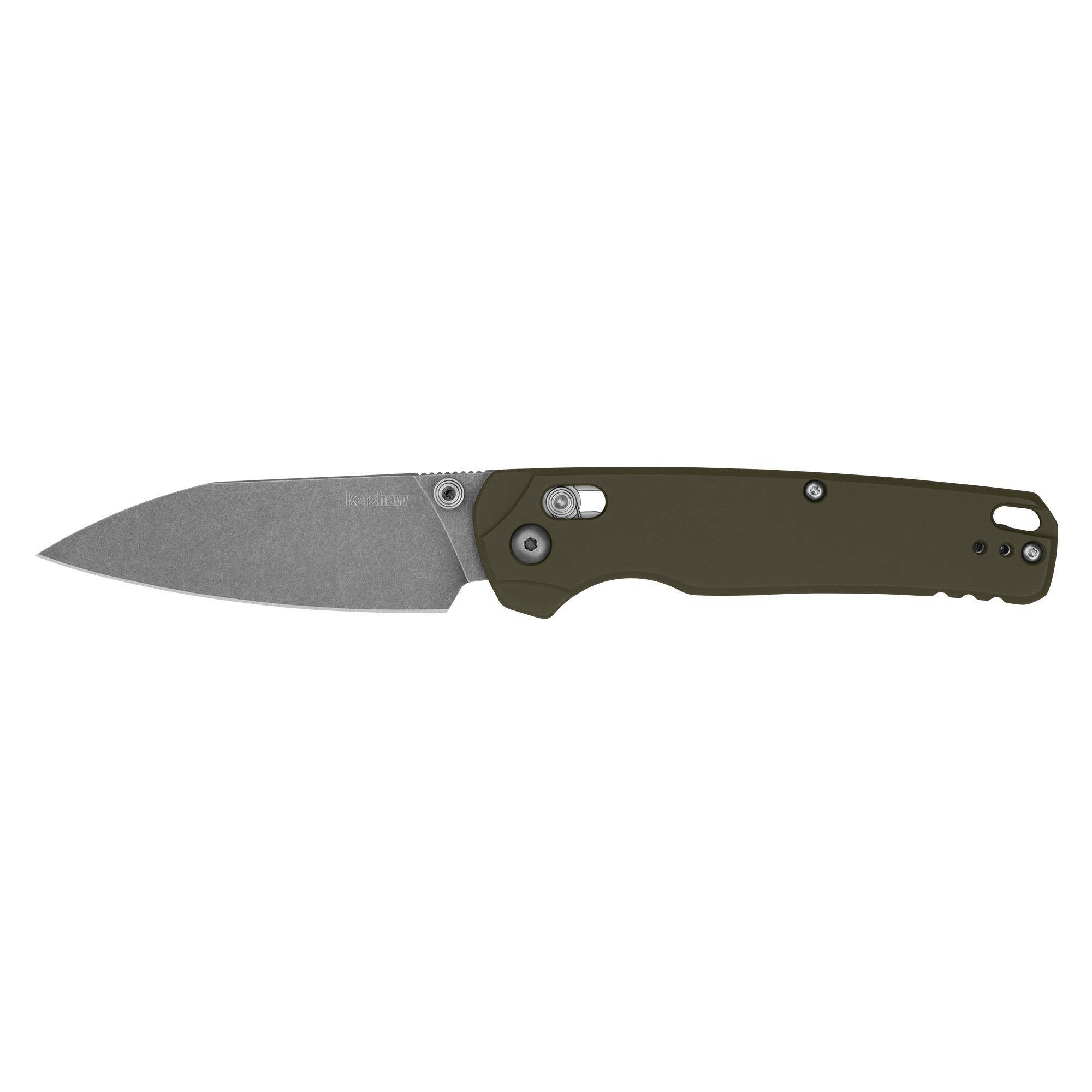 Kershaw(R) - 6110OL - Bel Air XL 3.4" Folding Clip Point Plain OD Green/Silver Knife