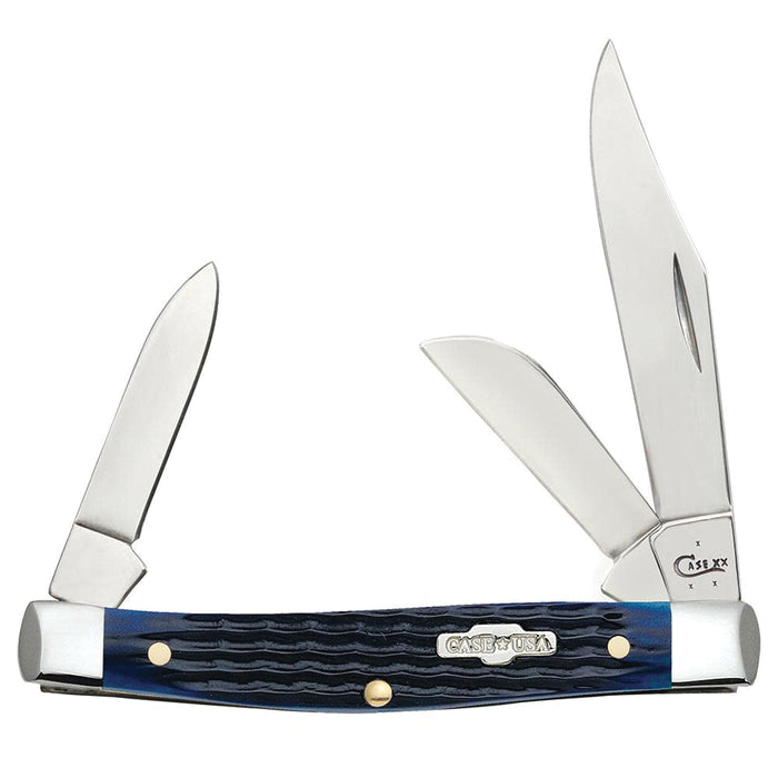Case Stockman Medium Folding Knife Clip Point/Sheepsfoot/Pen, Blue - 02806