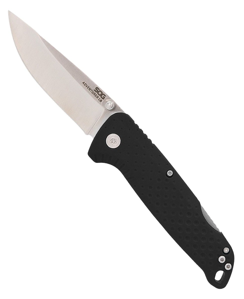 SOG Knives Adventurer Folding Drop Point Knife, Black - SOG-13-11-08-43