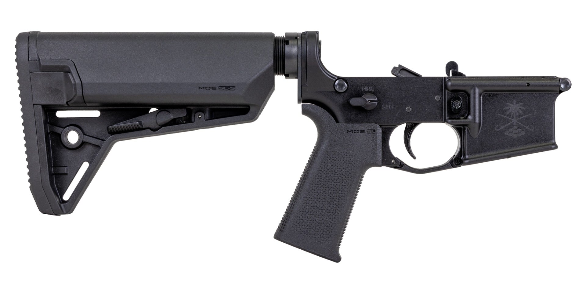 PSA Sabre-15 Forged Lower with MOE SL-S Stock and Grip, Black