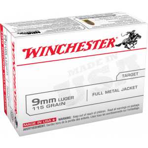 Winchester Ammo USA9MMVP Best Value 9mm Luger 115 GR Full Metal Jacket - 100rd Box