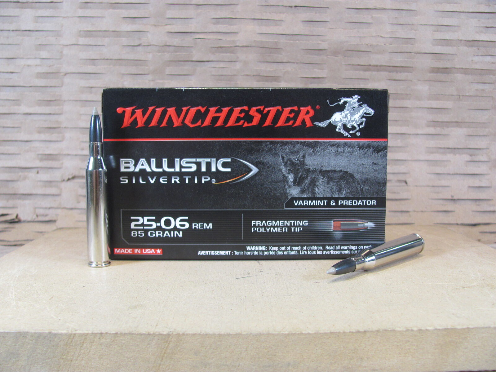 20 Round Box – 25-06 Rem 85 Grain Winchester Ballistic Silvertip Ammo – SBST2506A