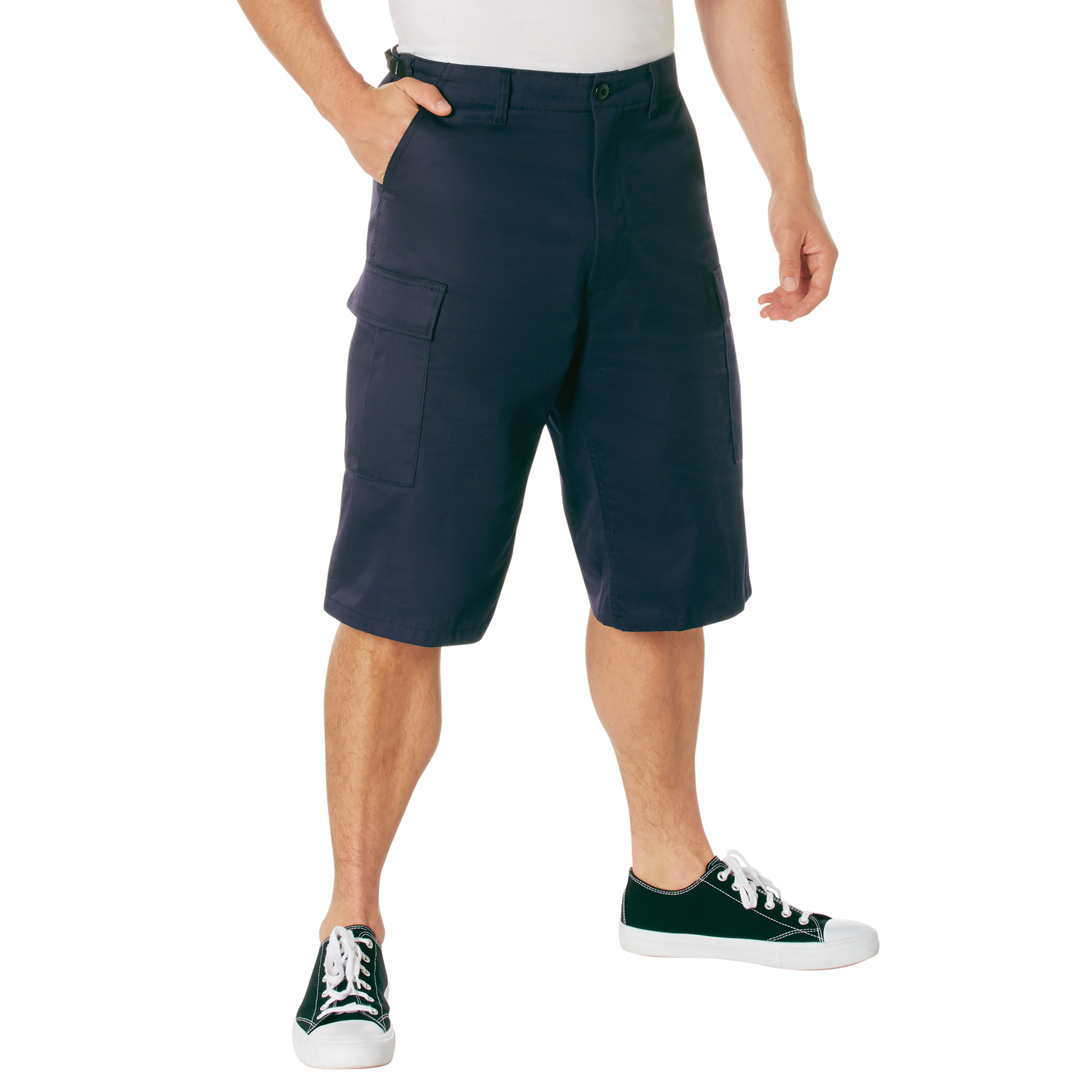 Rothco Long Length Bdu Shorts - Navy Blue, Medium