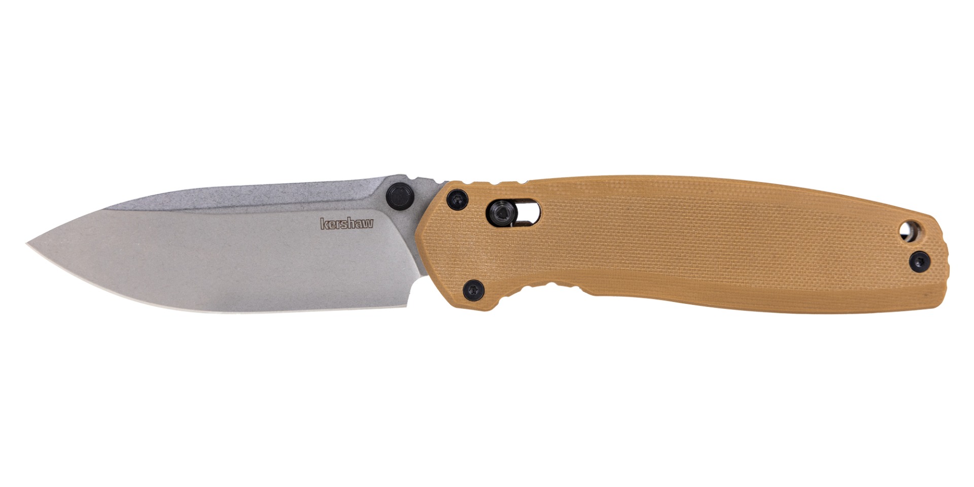 Kershaw Broadside Drop Point Folding Knife, Brown