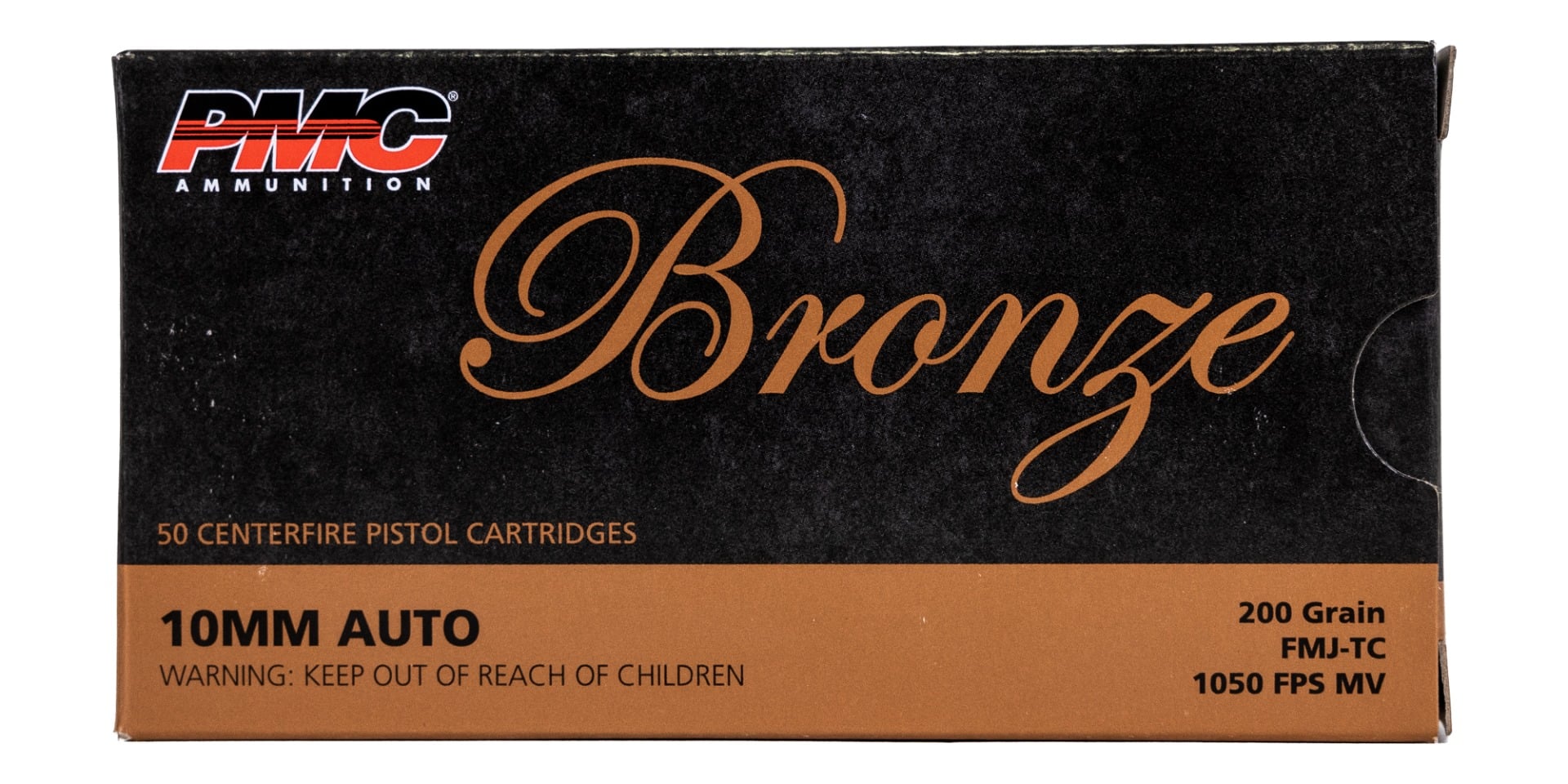 PMC Bronze Handgun Ammunition 10mm Auto 200 gr. FMJ 1050 fps 50/ct - Flat Rate Shipping Under 30lbs! - No Credit Card Fees