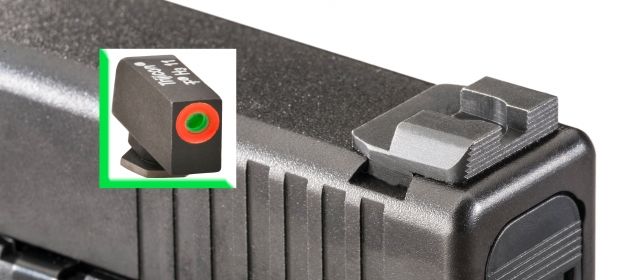 Ameriglo Night Sight Set Spec. Combo Hack - Green/Orange Front Serr. Black Rear - For Glocks 17/19/22