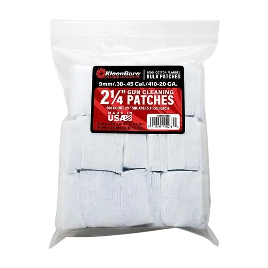 KleenBore 2 1/4" Bore Cleaning Patches .38/.45 Cal .410-20 ga 500/ct